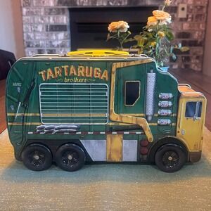 TMNT Tartaruga Brothers Garbage Truck Metal Lunch Box Tin Out of the Shadows